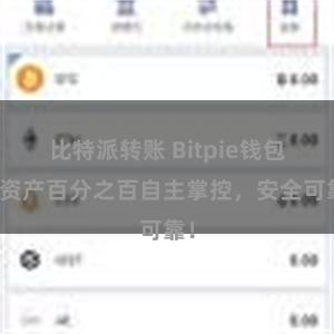 比特派转账 Bitpie钱包：资产百分之百自主掌控，安全可靠！