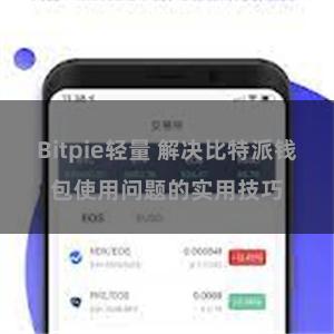 Bitpie轻量 解决比特派钱包使用问题的实用技巧