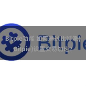 Bitpie功能 如何通过比特派(Bitpie)设置交易加速？