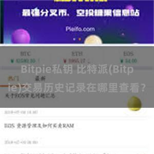 Bitpie私钥 比特派(Bitpie)交易历史记录在哪里查看？